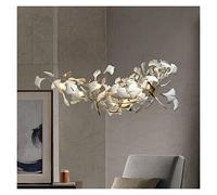 Pendant Lights, LED Chandelier Lamp 2021 Chandeliers Porcelain Leaves Pendant Lights Living Room Bedroom Art Lobby Decorat Hanging Lamp LED Chandelier Pendant(Long60cm,