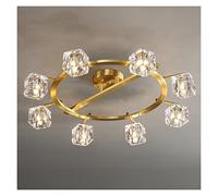 Pendant Lights, LED Chandelier Lamp Copper Ceiling Lamps LED Living Room Home Lighting V-intage Crystal Lamp Compatible with Kitchen Room Ceiling Lights LED Chandelier Pendant(8lig