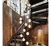 Pendant Lights, LED Chandelier Lamp Crystal Pendant Lights Home Luxury Decor Pendant Lamp Living Room Restaurant Villa Stairs Hanging Lamp Fixture LED Chandelier Pendant(7he