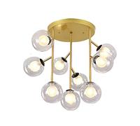 Pendant Lights, LED Chandelier Lamp Sputnik Chandelier 12 Lights Chandeliers Mid Century Ceiling Light Black Iron Retro Pendant Light Compatible with Kitchen Dining Room Living Room BOR