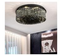 Pendant Lights, LED Chandeliers Crystal Chandelier Compatible with Ceiling Luxury Round Smoky Gray Cristal Lamps Bedroom Living Room Decor Lighting Fixtures with LED Pendant(Dia80xH25cm)