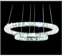 Pendant Lights, LED Chandeliers LED Chandeliers Crystal Lighting Fixture Compatible with Living Room Remote Control Hanging Lamp Bedroom Decorat Pendant(B-2ring30cm/50cm,WarmWhite)