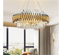 Pendant Lights, LED Chandeliers Luxury Crystal Chandelier LED Postmodern Stainless Steel Crystal Gold Chandeliers Indoor Living Room Lighting Lamp Compatible with Foyer Pendant(Dia80cm)