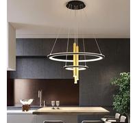 Pendant Lights, LED Chandeliers Restaurant丨2 Rings with Spotlights Living Room Pendant Light Chandelier Lighting Nordic丨Golden Iron Suspens Luminaire Lampen Compatible with Cafe Pendant(
