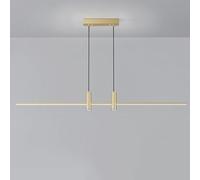 Pendant Lights, Linear Dining Chandelier Compatible with Kitchen Island Dimmable Long Strip Pendant Light Fixtures Contemporary Gold Black Ceiling Hanging Lamp Pendant 100CM Dark(Gold,100CM)