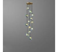 Pendant Lights, Stair Chandelier Creative Nordic Living Room Minimalist Apartment Lamps Duplex Building Hollow Long Pendant Lights Pendant(Warm Light No Remote,13 Heads)
