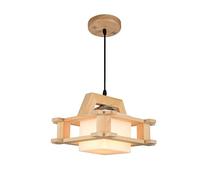 Pendant Lights, Tradital Solid Wood Dining Room Chandelier Droplight - Fash Wood Ceiling Pendant Lamp Restaurant Cafe Glass Suspens Pendant Light E26/ Fixtures Pendant