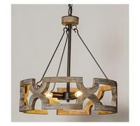 Pendant Lights, V-intage Chandelier Wood Chandeliers Living Room Bedroom Kitchen Retro FarmhousePendant Pendant D49.5xH53cm
