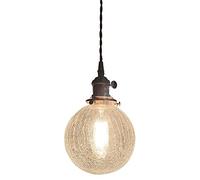 PendantLight, Cracked Glass Chaner Japanese Style Retro Brass Single Head Ceiling Pendent Lamp Restaurant Bedside Bar Porch Light Interior Home Decoration Hanging LightE27Suspended Chaner