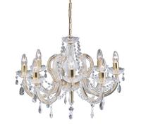 Pendelleuchte 8x E14 Luce a Sospensione Cristallo Ø61cm Giallo Oro Luce Interno