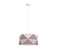 Pendelleuchte Bianco Braun Tessuto Schermo E27 Ø70 CM Sala Sospensione Blendarm