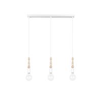 Pendelleuchte Cucina Retrò Bianco Metallo Legno E27 60 CM Sala da Pranzo Lampada