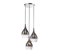 Pendelleuchte Cucina Vetro Cromato Antracite 3-flammig E27 Sospensione Pranzo