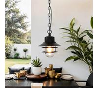 Pendelleuchte Esterno Casa IP44 Nero E27 Ø22cm Marittimo Luce a Sospensione