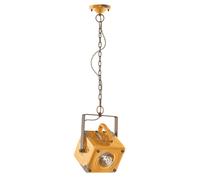 Lampadario Vintage Industrial Ferro E Ceramica Giallo 1 Luce E27