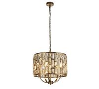 Pendelleuchte Lampada a Sospensione Rotondo Ø 44 CM Cristallo Metallo IN Ottone