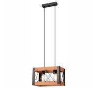 Pendelleuchte Legno Metallo B:33 CM 2-flammig E27 Lampada Sala Pranzo Cucina