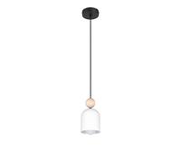 Pendelleuchte Legno Metallo E27 Ø11 CM Rotondo Nero Bianco Loft Lampada Pranzo