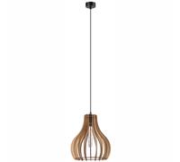 Pendelleuchte Legno Sala da Pranzo Metallo Nero Ø29 CM Tondo E27 Lampada Moderno