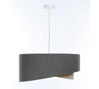 Pendelleuchte Luce a Sospensione Tessuto E27 Rotondo D:45cm Marrone/Beige