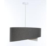 Pendelleuchte Luce a Sospensione Tessuto Grigio Crema E27 Rotondo D: 50 CM