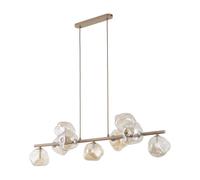 Pendelleuchte Metallo Vetro G9 9-flammig Beige Cognac L: 116 CM Lampada Pranzo