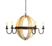 Pendelleuchte Orientale Marrakesch Boho Nero in Legno 80x50cm