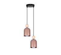 Pendelleuchte Pranzo Nero Fucsia Legno Metallo E27 Ø21 CM Sospensione 2-flammig