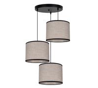 Pendelleuchte Sala da Pranzo Nero Beige Tessuto Ø45 CM E27 Sospensione Blendarm