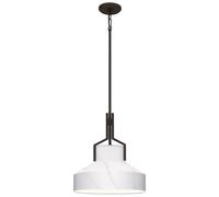 Pendelleuchte Sospensione E27 Ø 37 CM Metallo Vetro Bronzo Antico Bianco