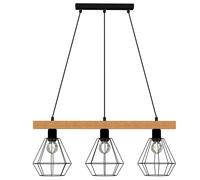 Pendelleuchte Tavolo da Pranzo Metallo Legno 73 CM Industriale Filo Lampada Sala