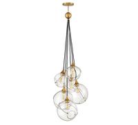 Pendelleuchte Tavolo da Pranzo Moderno B: 58,9 CM IN Ottone Antico Regolabile