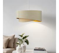 Pendelleuchte Tessuto Ø50cm Crema Oro Madan Lampada Soggiorno Tavolo da Pranzo