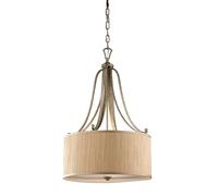Pendelleuchte Tessuto Tondo Ø51cm Crema Braun Classico Pendente Tavolo da Pranzo