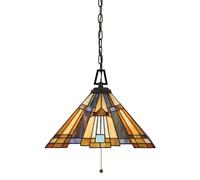 Pendelleuchte Tiffany Stile Bronzo 3-flmg Angolare Regolabile Lampada Soggiorno