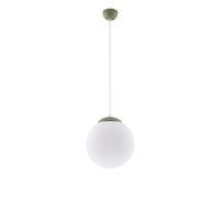 Pendelleuchte Vetro Acciaio Verde Oliva Altezza Regolabile E27 Ø30 CM Cucina