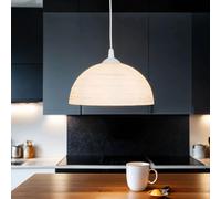 Pendelleuchte Vetro Dipinti Ø30cm Bianco Argento Retrò Design E27 Cucina Fera