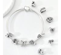 Pendente a ciondolo a sfera in argento sterling 925 con i 12 segni zodiacali, adatto per bracciali fai-da-te, gioielli da donna Ariete,Toro,Gemelli,Cancro,Leone,Vergine,Bilancia,Scorpione,Sagittario,A