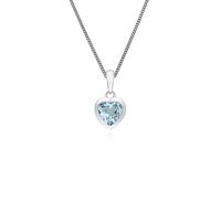 Pendente A Cuore Blu Topazio Essenziale In Argento Sterling 925