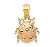 Pendente A Forma Di Coccinella In Oro Giallo E Rosa 14K Lucido A Tema Giardino