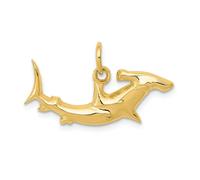 Pendente A Forma Di Squalo Martello In Oro Giallo Lucido 14K Per Collana