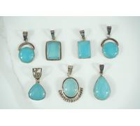 pendente ciondolo argento calcedonio blu made in italy gioielli italiani pietra