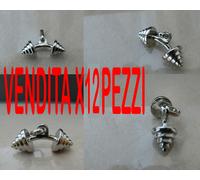 PENDENTE CIONDOLO COLLANA NO PAIN NO GAIN GYM BILANCIERE DISCO PALESTRA 12 PEZZI