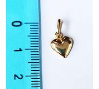 PENDENTE CIONDOLO SCULTURA CUORE ORO GIALLO 750 18KT BOMBATO DONNA COLLANA AMORE