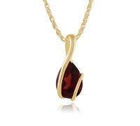 Pendente Classico In Granato Pear In Oro Giallo 9 Carati