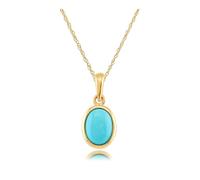 Pendente Classico In Turchese Cabochon In Oro Giallo 9 Carati