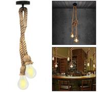 Pendente corda doppia lampada LED E27 20W vintage luce decorativa pub bar 230V