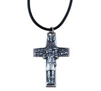 Pendente Croce del Buon Pastore placcato argento - H 4,3 cm