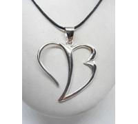 Pendente Cuore con Iniziale " B " in Argento 925 - Ciondolo - Lettera - Alfabeto