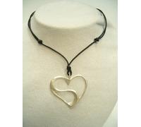 Pendente CUORE con INIZIALE " S " in Argento 925 - Ciondolo con girocollo -